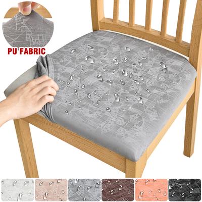 Velvet Chair Seat Cover for Dining Room Stretch Removable Washable Removable Chair Seat Cushion Protector Slipcovers with Ties