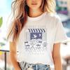 Ladies' Street Cartoon Clothing T-Shirt Printed Fun Coffee Shop Pattern Casual Short Sleeve 90s Cute Pattern O-Neck Fashion Top