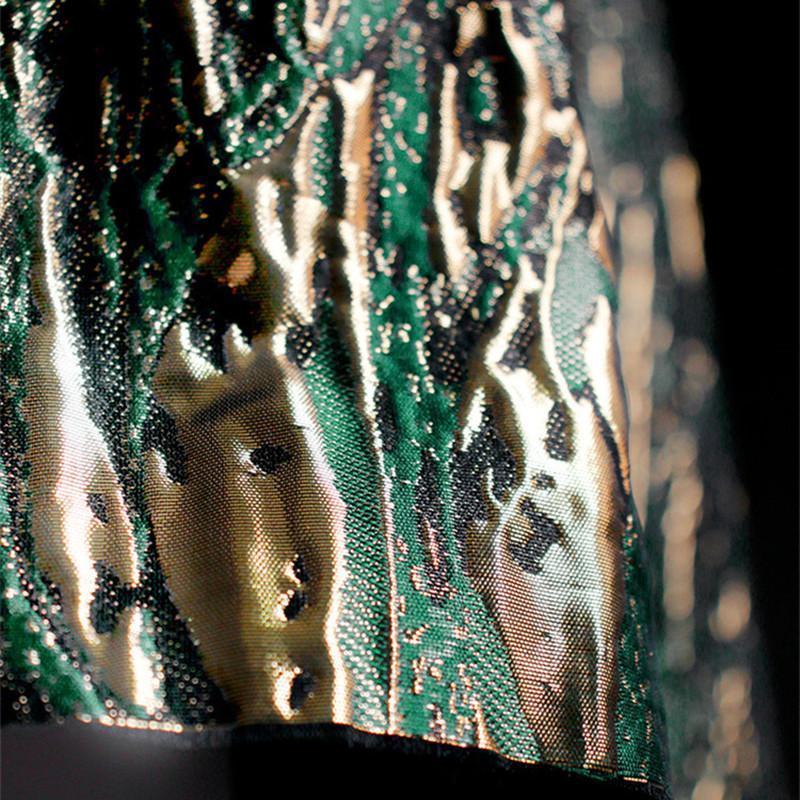 Tessuto Jacquard Broccato Tridimensionale Verde Oro Scintillante Tessuto per Cucito Vestito Vintage Cappotto Hanfu Materiale per Cucito Tessuto di Designer