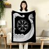 1PC Raven Patterned Flannel Blanket Suitable For All Seasons For Home Decor Warmth And Comfort Gifts Holiday Present