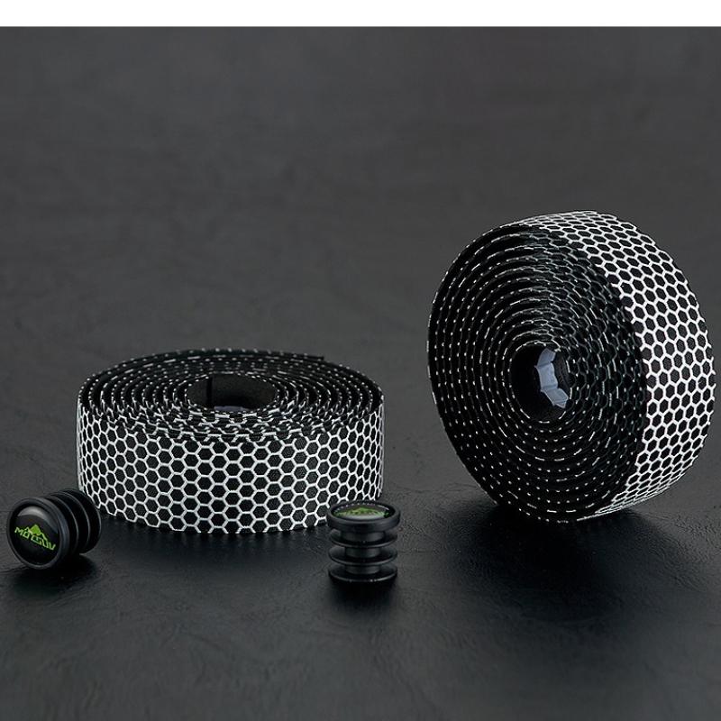 1Pc Road Car Handlebars with Honeycomb Silicone Bicycle Cable Ties, Non-slip Breathable Straps EVA Elastic Dead Fly Handlebars
