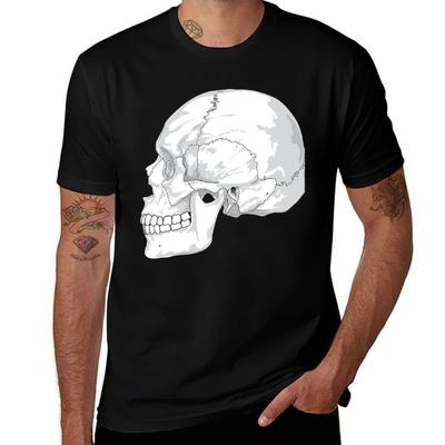 White Skull Gothic TShirt Work Comfort TShirt for Men