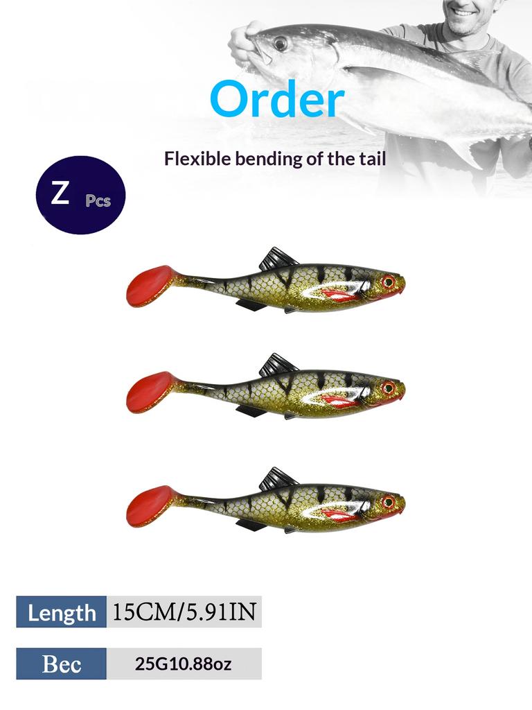 Attractive vibrating tail fishing lure with lively tail swing, designed to attract predatory fish and boost your catch rate effectively.