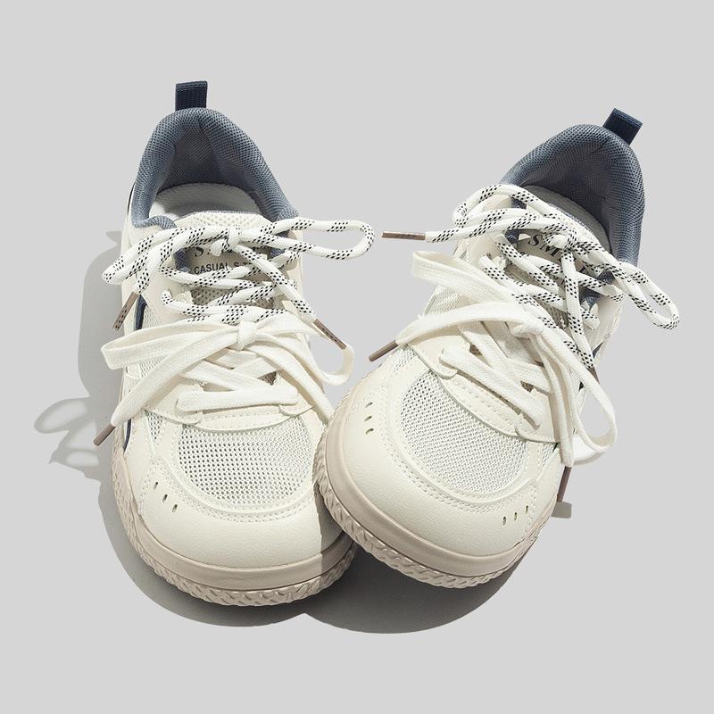 Bell Glacier Blue German Training Shoes Dopamine Mesh High-value Casual Shoes Double Lace-Up Round Head Solid Color Single Shoes