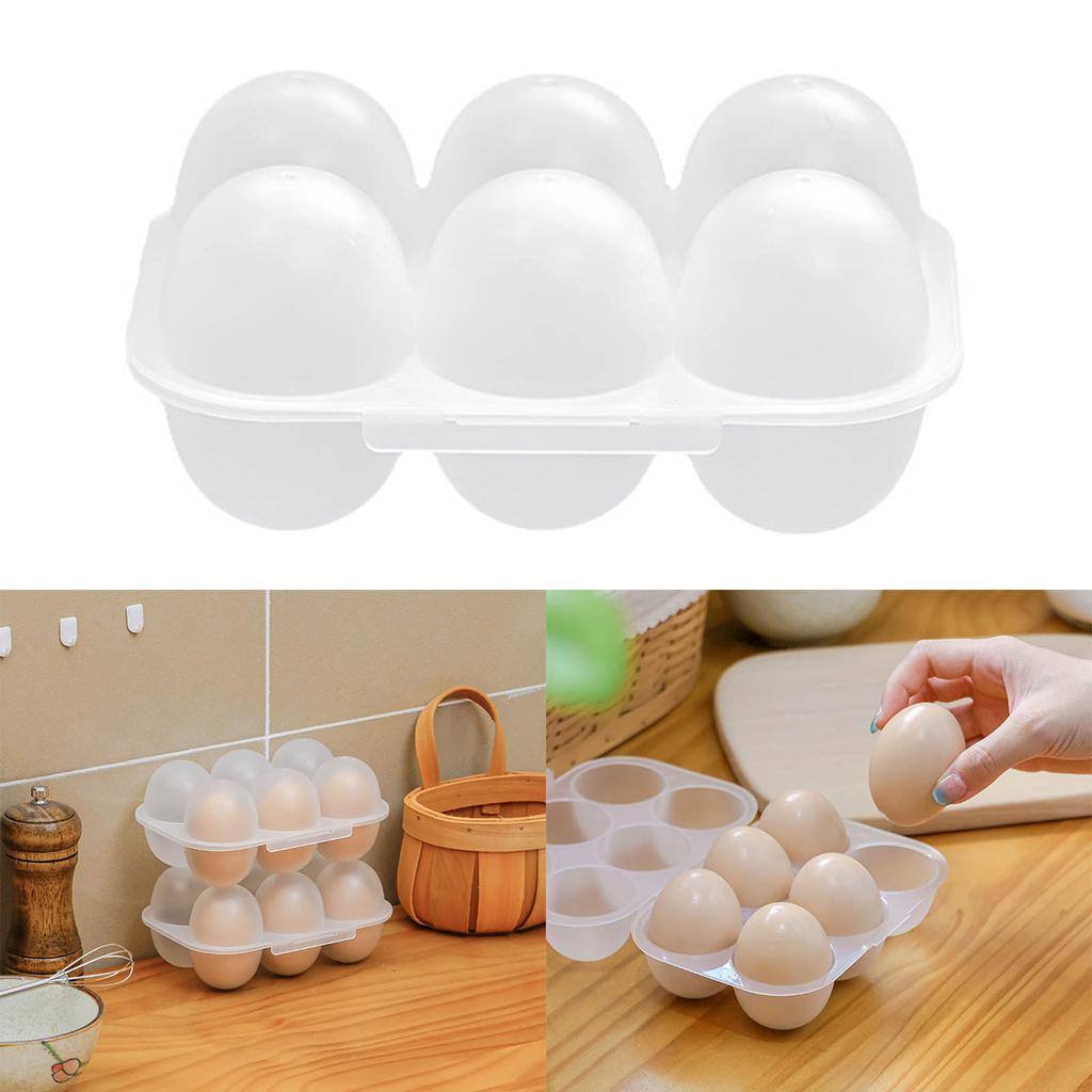 Dustproof 6Grid Eggs Boxes with Lid Keep Your Eggs Freshes Clean Eggs Storage Container Transparent Eggs Holder Home Use