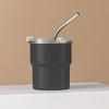 Baizi'en 304 Stainless Steel 0.3L Camping Cup with Lid and Straw