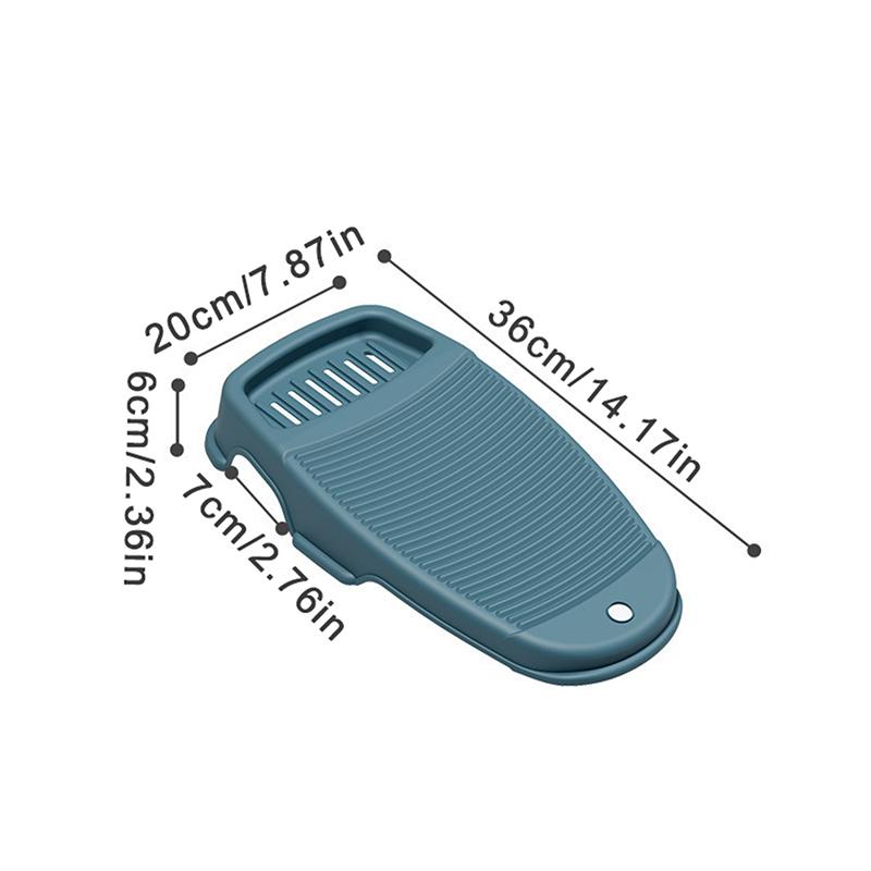 

Компактная и прочная нескользящая стиральная доска с местом для хранения мыла — идеальный выбор для деликатных и мелких вещей. S синий