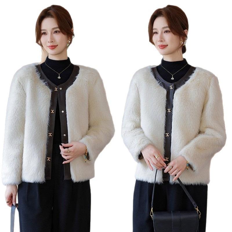 Mom Winter Mink Fleece Jacket Fur Integrated Coat Dignified Atmosphere Imitation Leather Fur Top Women