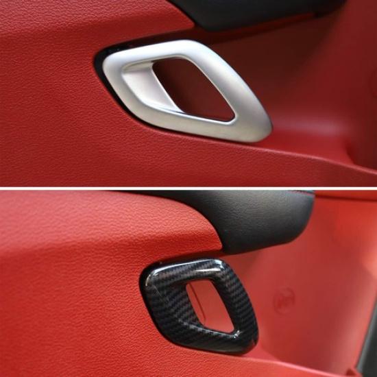 Carbon Fiber Inner Door Handle Cover Trim For Dodge Challenger 15+ Accessorie