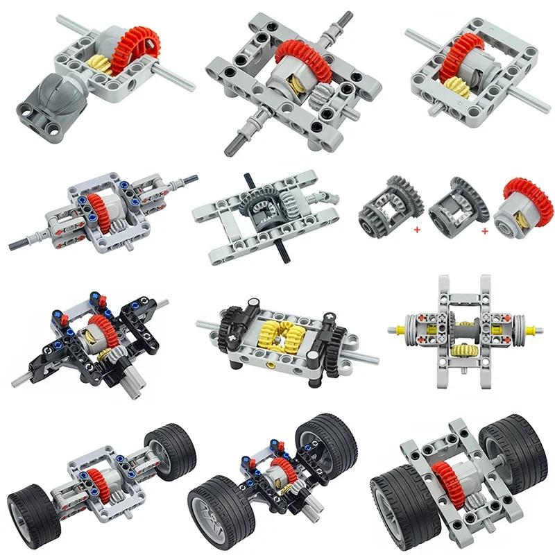 MOC Technical Differential Construction Bricks Mechanical Playthings High-Tech Part Differential Gears Works With featuring 6573 62821 65414