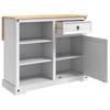Kitchen Trolley 2 pcs White and Honey Wax Finish 112 x 70 x 91.5 cm