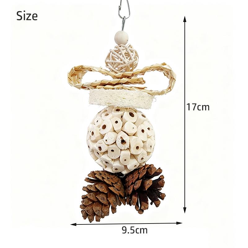 Funny Parrot Tongcao Ball Bird Chewing Toy Bird Supplies Parrot Relief Decompression Puzzle Toy Rattan Ball Molar Bite Toys New