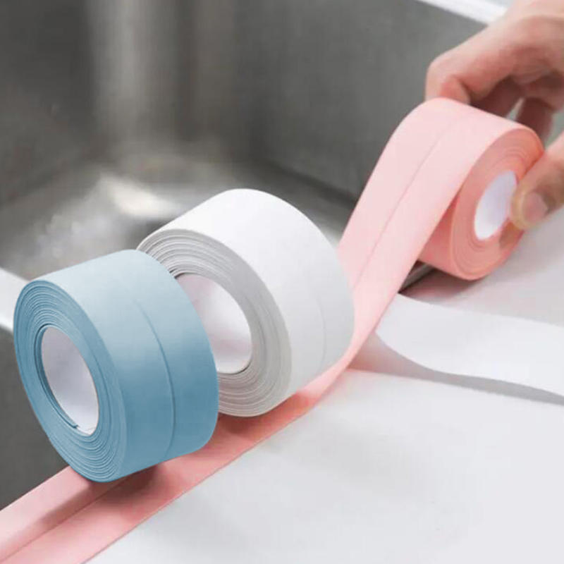 2 Roll PVC Sealing Strip Tape for Bathroom Bath Toilet Kitchen Caulk Tape Self Adhesive Waterproof Wall Sticker Mold Proof Tapes