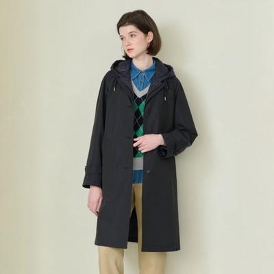 Quilted Hooded Trench Coat B4s1n701