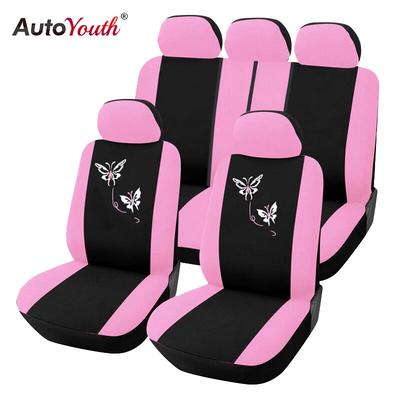 AUTOYOUTH New Arrival Pink Car Seat Covers Butterfly Embroidery Car-Styling Woman Seat Covers Automobiles Interior
