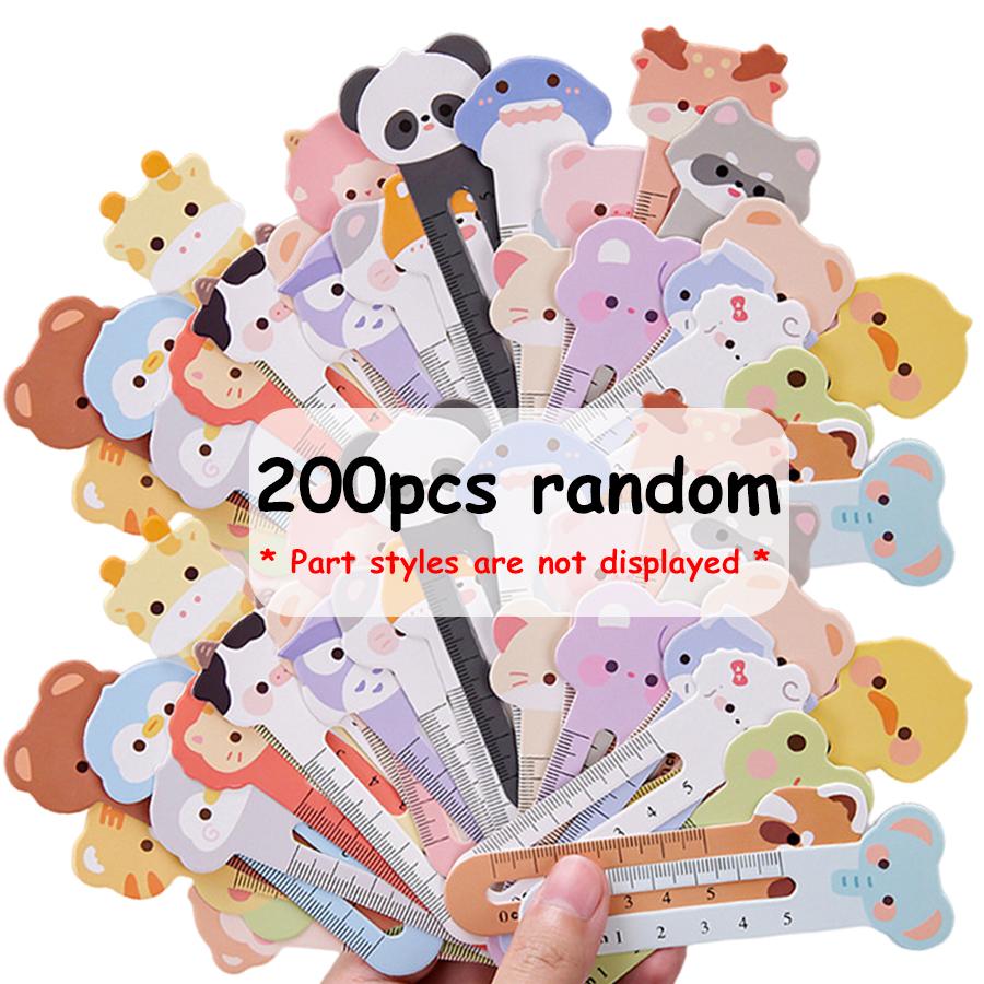100/200pcs 10.5cm Paper Ruler Bookmarks Cute Animal Pattern Multifunctional Ruler Bookmark Stationery Gift Rewards for Students