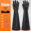 Chemical-Resistant Industrial Rubber Gloves: Acid & Alkali Protection, Anti-Corrosion, Oil-Resistant, Long & Thick Design for Laboratory Use.