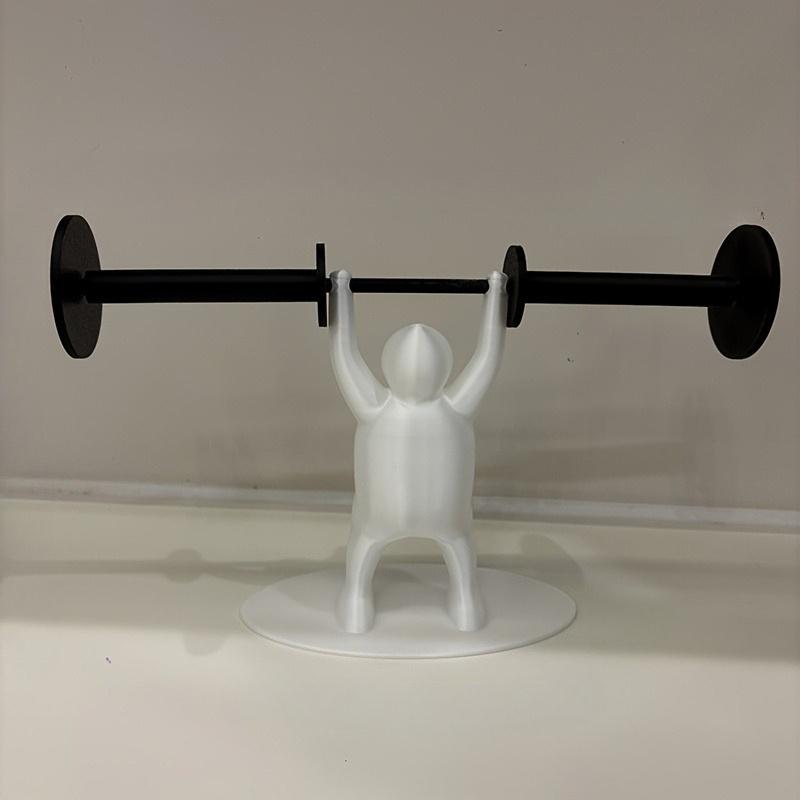 Stylish 3D Funny Weightlifting Toilet Paper Holder | Durable PLA Material, Bathroom Organizer, Unique Indoor Decor, Playful Design