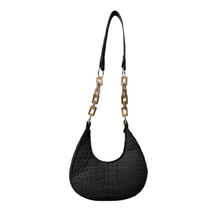 

Sophisticated Shoulder Bag Felt Handbag Crossbody Bag with Chain Strap for Women чорний