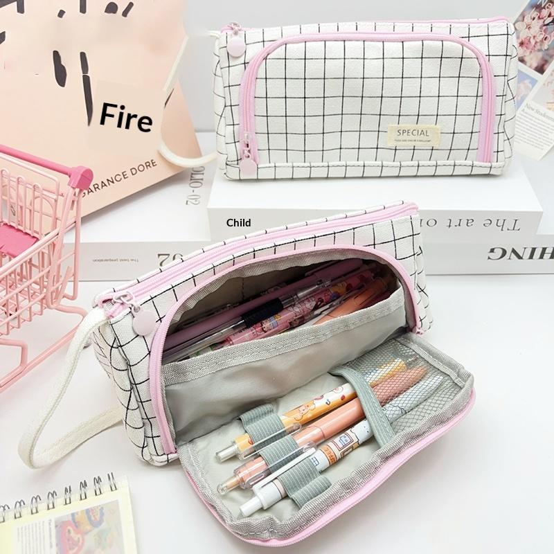 Multi Layer Large Capacity Pencil Pouch Pen Storage Case Kawaii Cute Stationary Bags School Supplies