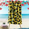 Whimsical Black Cat Parade Print Beach Towel, Quick Drying, Suitable for Travel, Outdoor Sports, Jogging, the Beach and Swimming, Gift