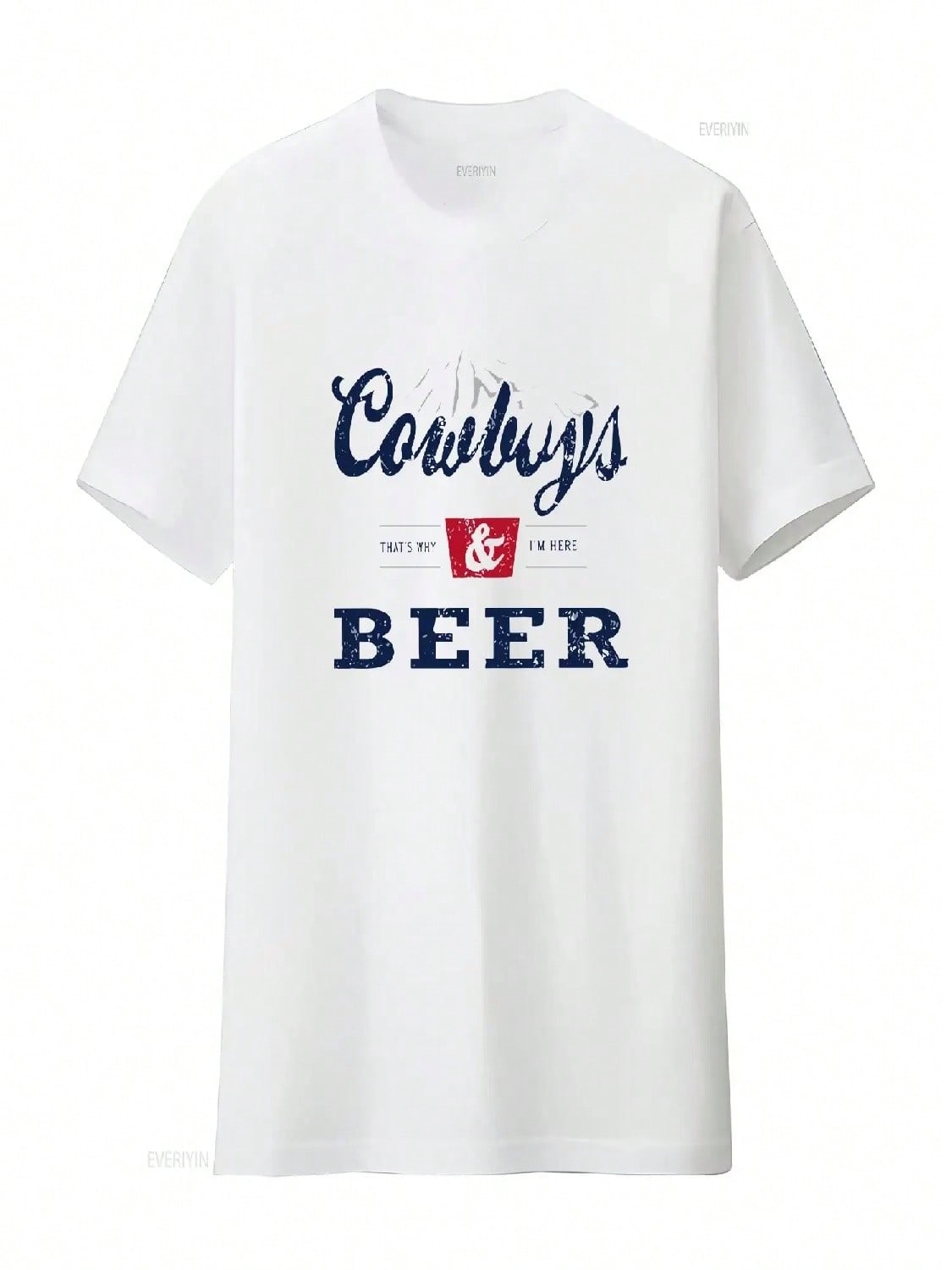Cowboys And Beer T Shirt Vintage Western Rodeo Funny Country Music Party Cowboy Tops Vintage Washed Stretched Streetwear S разноцветный