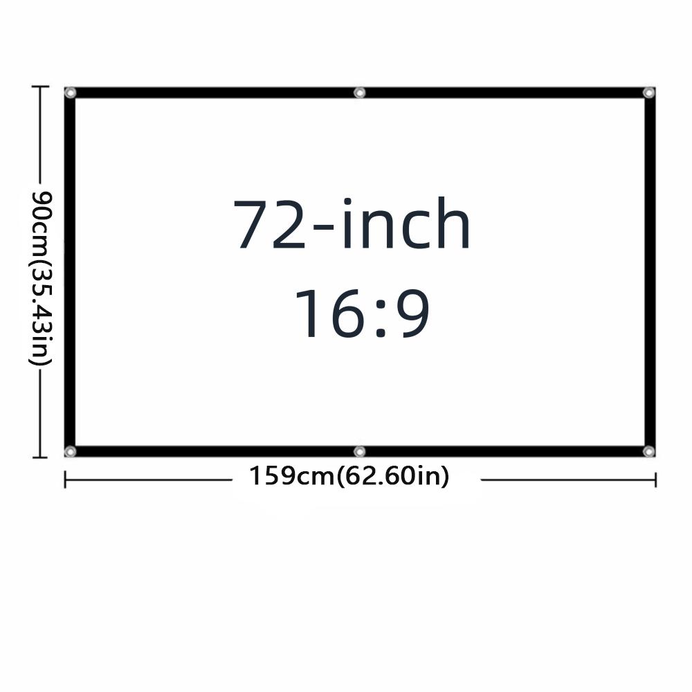 16:9 Foldable Projection Screen Polyester Folding Soft Screen Projector Screen  Camping