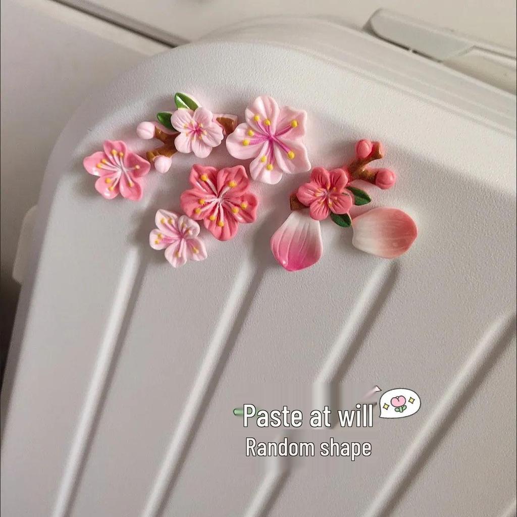 Peach Blossom 3D Car Sticker - Decorative Stereo Flowers for Electric Vehicles