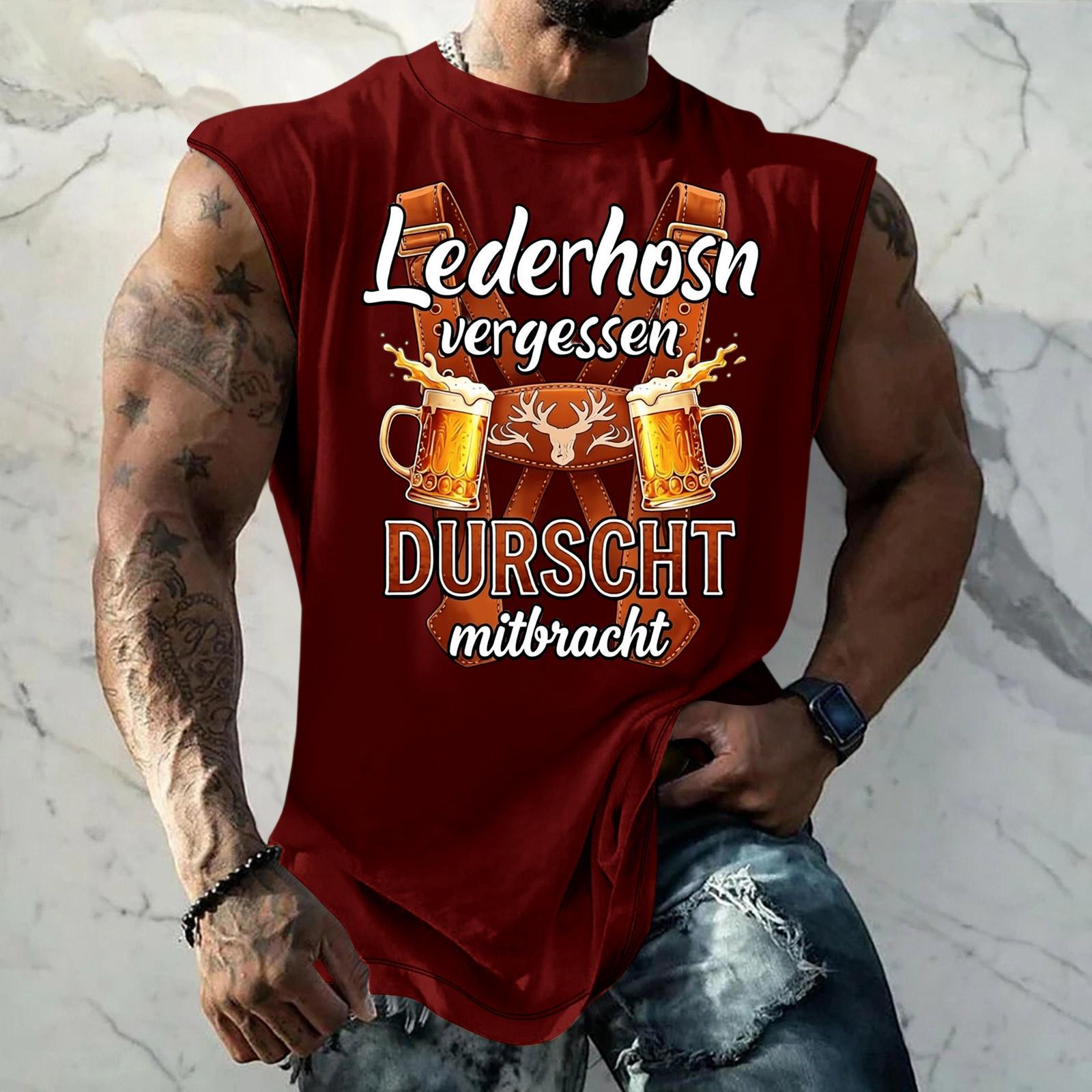 

Men s Loose Fit Sleeveless Tank Top with Unique Texture Print for Casual Sports Streetwear and Vacation Daily Wear Suitable for Various Occasions M червоний