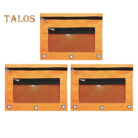 3 шт. пенал с 3 кольцами папка большая емкость пенал прозрачное окно оксфорд ткань сетчатая пенал