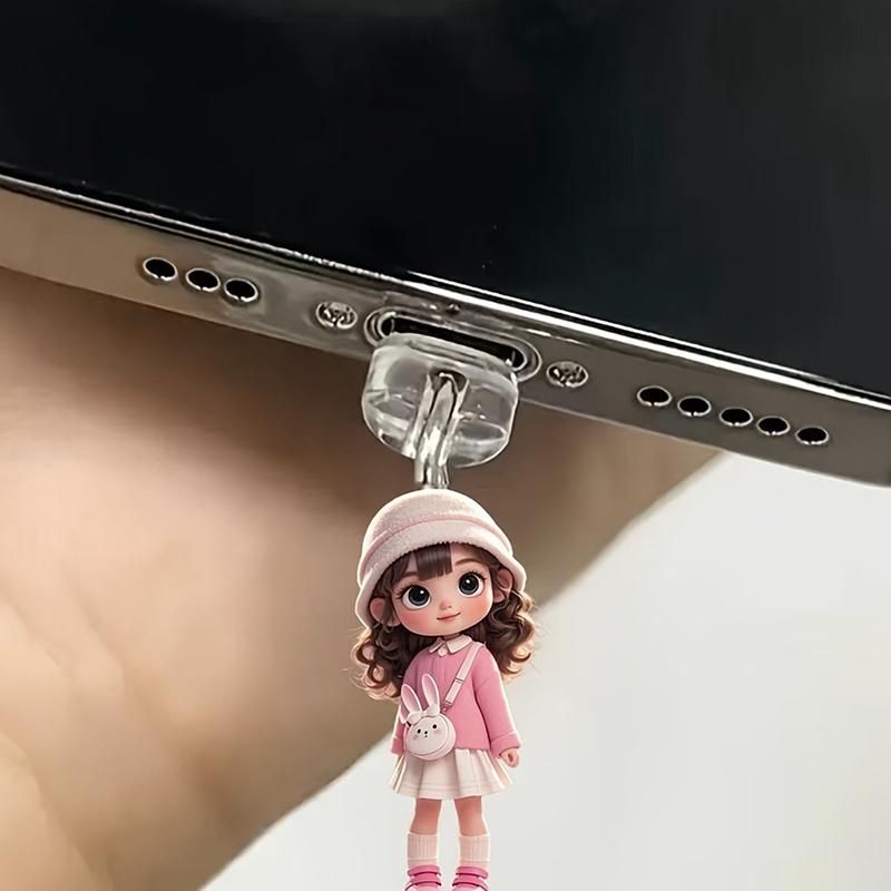 1Pc 2D Cute Cat Dog Shamrock Mobile Phone Dust Plug Pendant Anti-Dust Type-C Charging Port Plug Hanging Decor