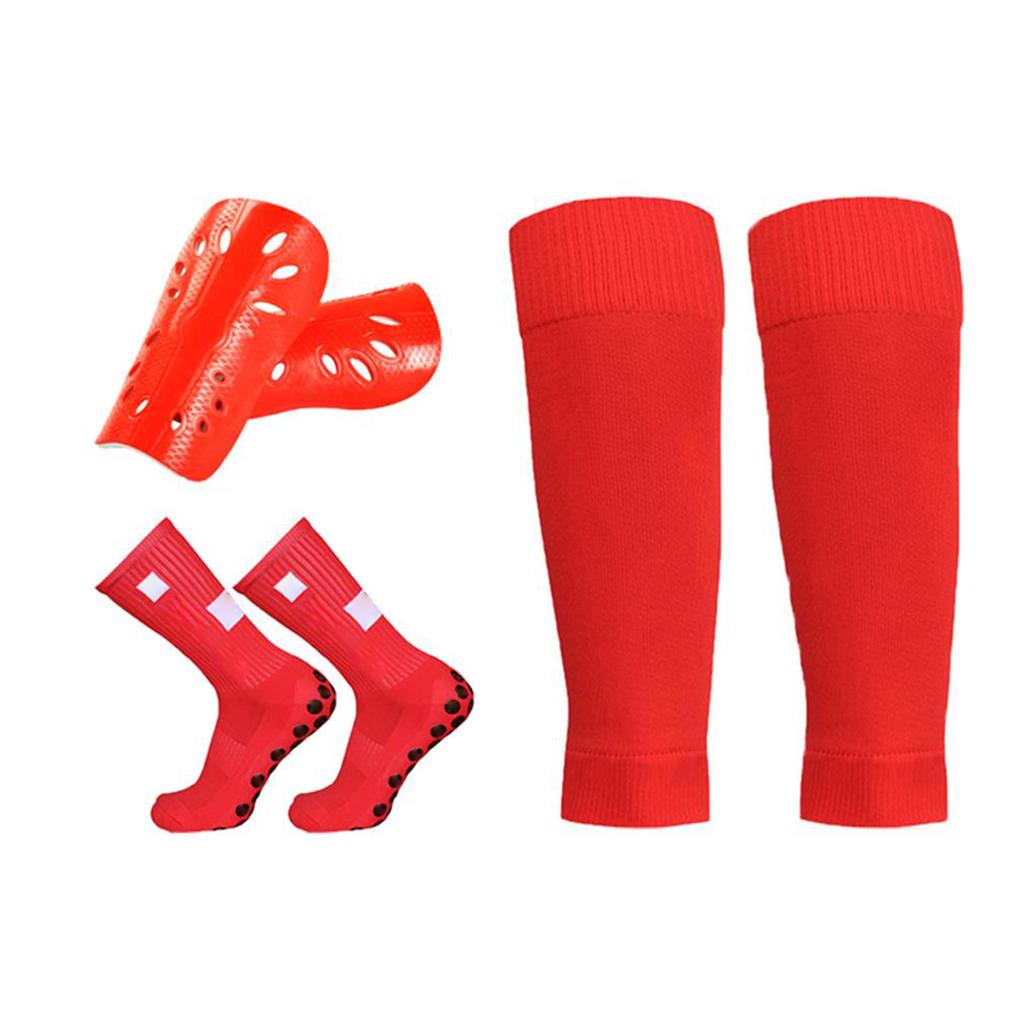 Anti-Rutsch-Fußballsocken Wadenmanschetten und Beinschoner Set Outdoor-Sport Laufen Dehnbare Socken Athletische Fußsocken