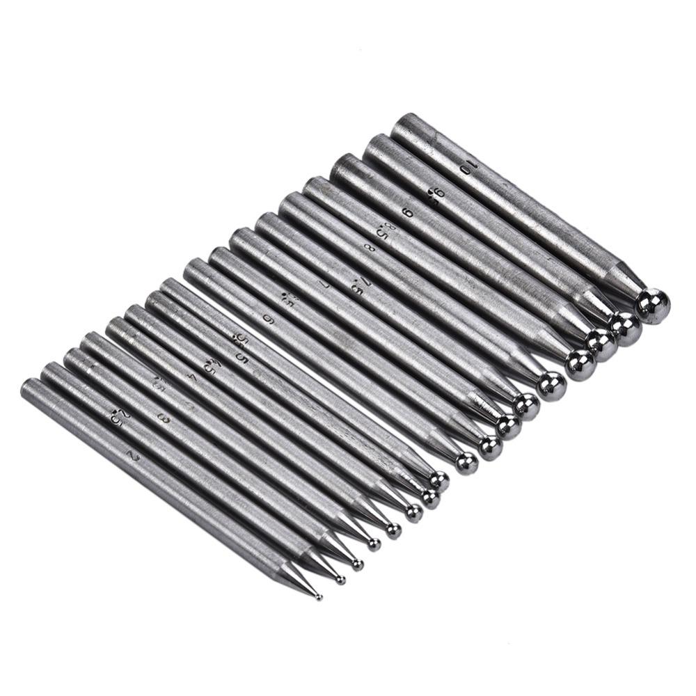 17Pcs Semicircular Doming Anvil Premium Quality Bead Forming Tool Doming Punch Goldsmith Processing