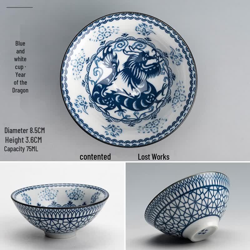 Qiwei Blue & White Porcelain Gongfu Teacup