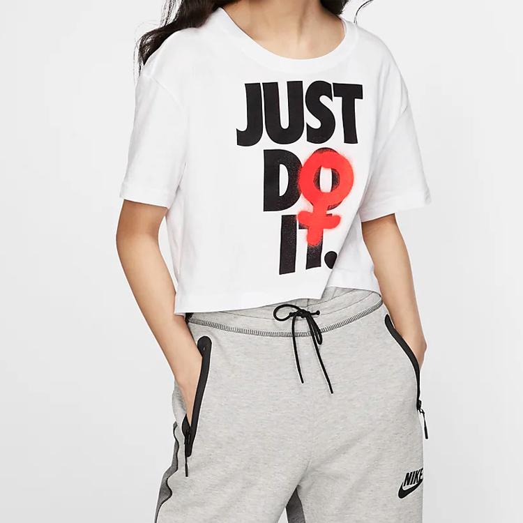 Nike Women's Nsw Rebel Crop Short Sleeve T-Shirt White BV7171-100