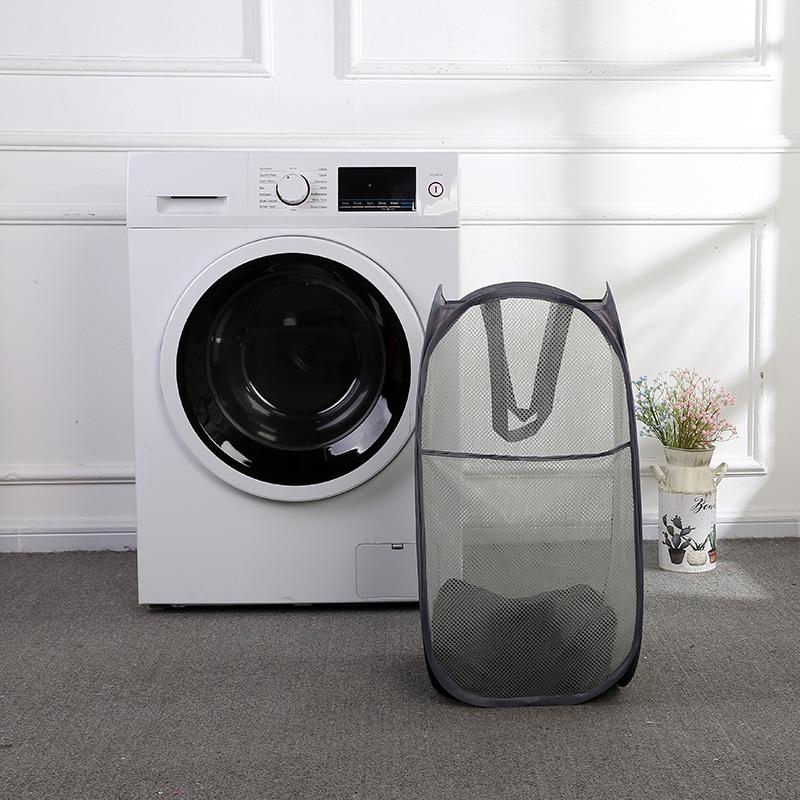 Collapsible Large-Capacity Laundry Basket with Mesh Design for Dirty Clothes