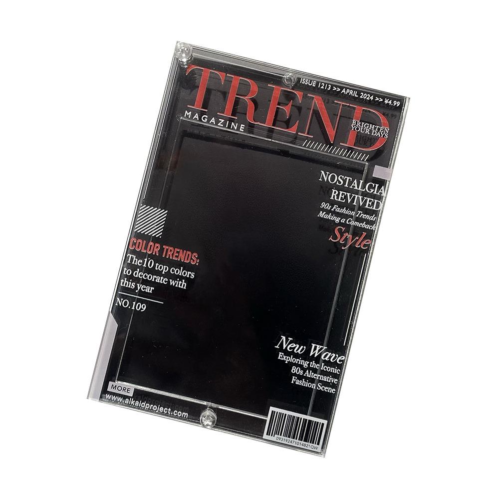 Trendy Magazine Style 3-inch Photo Frame with Bead Chain Photo Card Holder Card Display  Keychain