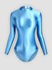 Solid Color High-Cut Rhythmic Gymnastics Leotard Ballet Dancewear - Women's Silky Luster One-Piece Swimsuit Base T-Shirt