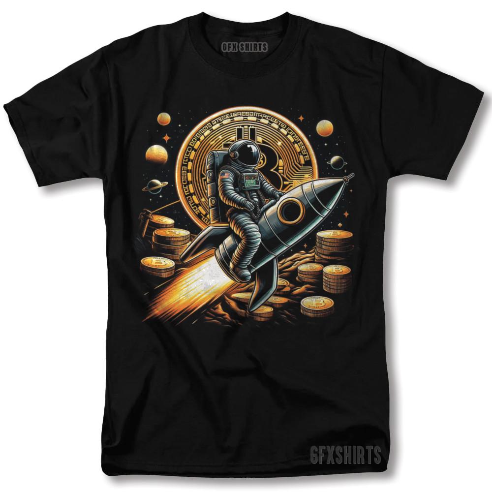 Bitcoin Shirt BTC Astronaut To The Moon Crypto HODL, Dogecoine ETH, XRP T-Shirt Unisex T-Shirt XL