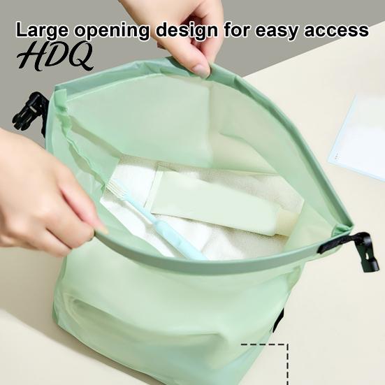 Nylon Waterproof Travel Pouch 2PCS Handbag Large Opening Buckle Design Lightweight Foldable Cosmetic Toiletry Holder Storage Bag Portable