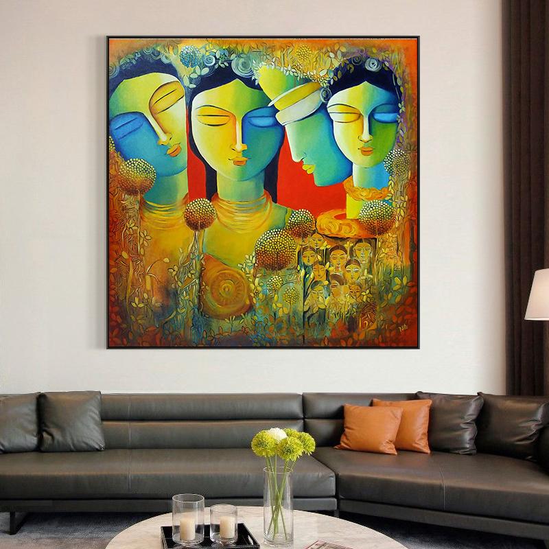 Abstrakte Buddha Shakyamuni Wandkunst, religiöser Buddhismus, Leinwandgemälde, hinduistische Kunst, Poster und Drucke für Wohnzimmer, Heimdekoration