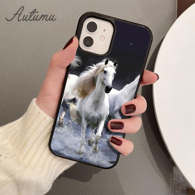 Beautiful Horses Sunset Phone Case for iPhone 11 12 13 14 Pro Max Mini XR XS SE 2020 7 8 Plus Samsung Galaxy S21 S22 Shell