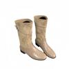 2025 autumn and winter new fashion versatile with long boots women's side zipper thick heel knight boots niche retro west