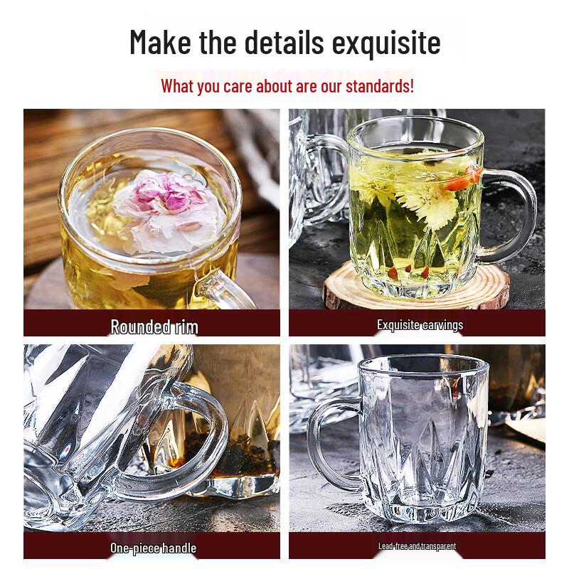 Shangqi Diamond Irregular Glass Cup Set with Drain Rack