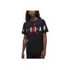 Jordan Logo Print Loose Breathable Crew Neck Pullover Short Sleeve American Retro Drop Shoulder T-Shirt Men Tops Black DV1446-010