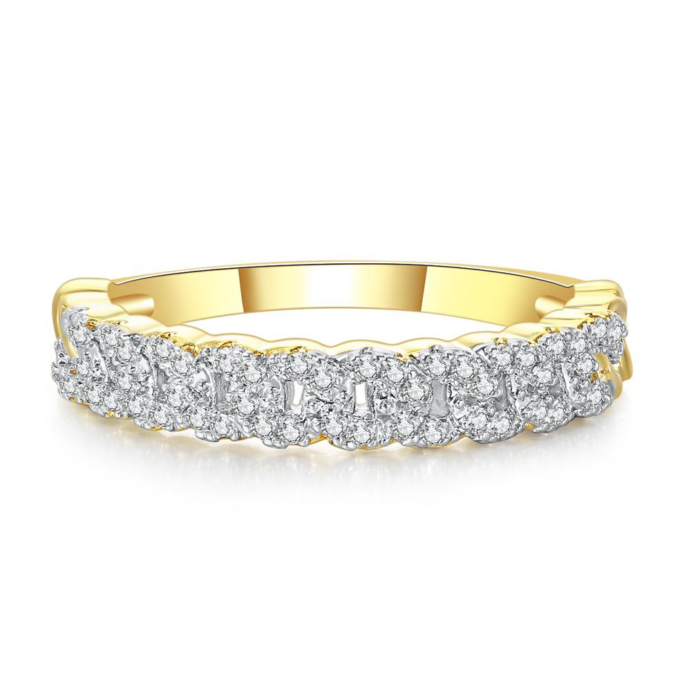 Gold Stacking Rings for Women Hollow Micro-inlaid Zircon Crystal Punk Korean Jewelry R733