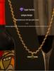 18K Gold Plated Korean Retro Curved Chain Necklace with Emerald Zircon for Women (Autumn/Winter)