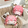 Yae Miko Genshin Impact Cushion Cover Silky Short Plush Invisible Zipper Dustproof Sofa Pillow Case For Home Decor