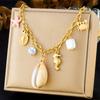 DIEYURO 316L Stainless Steell Pearl Starfish Imitation Shell Necklace For Women New Fashion Ocean Neck Chain Jewelry Gift