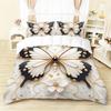 3Pcs Floral Butterfly Pattern Duvet Cover Set, 1 Duvet Cover+2 Pillowcases, Coreless. Soft And Comfortable Bedding Set